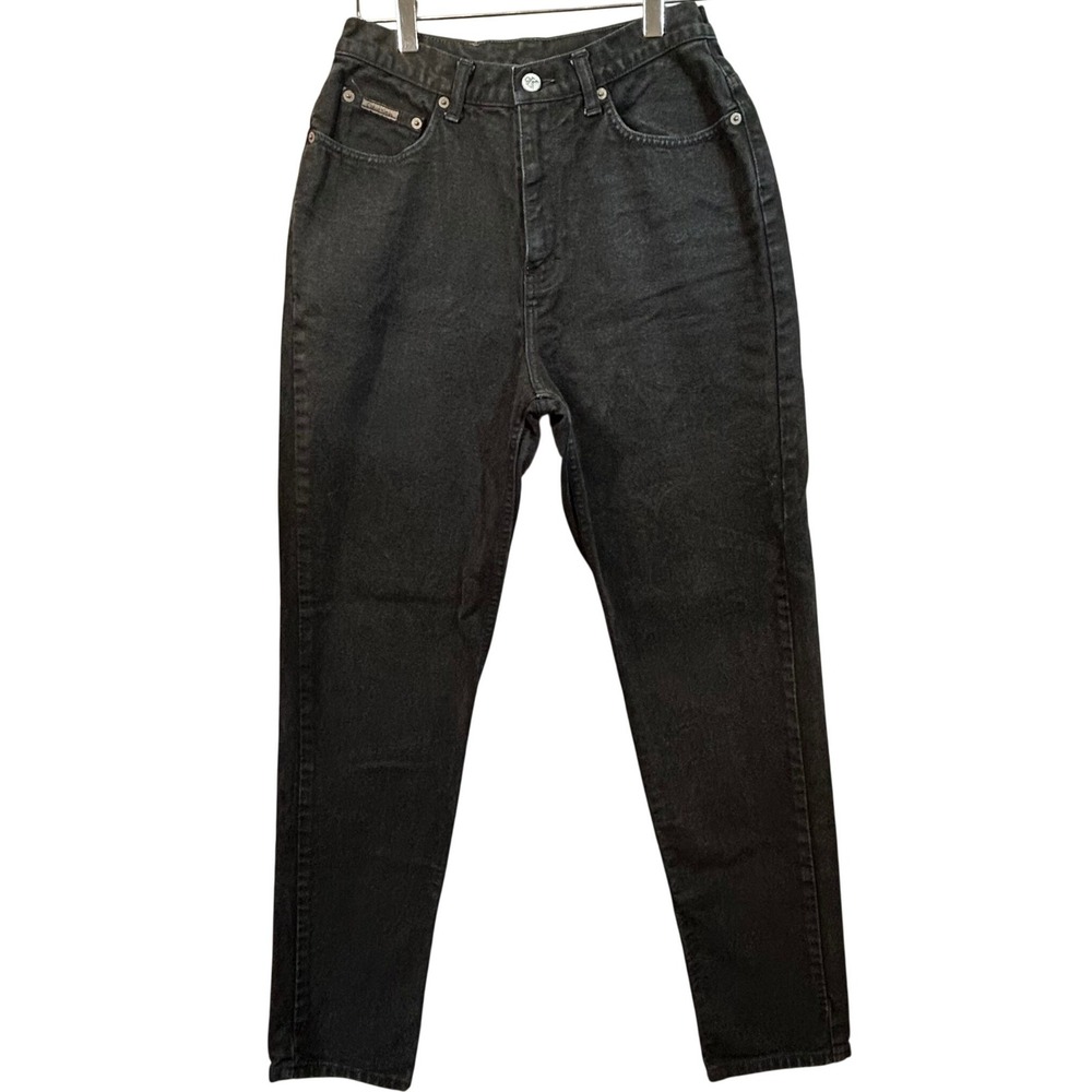 Calvin Klein Jeans Womens 10 Black High Waisted Tapered Leg Vintage 90s Cotton